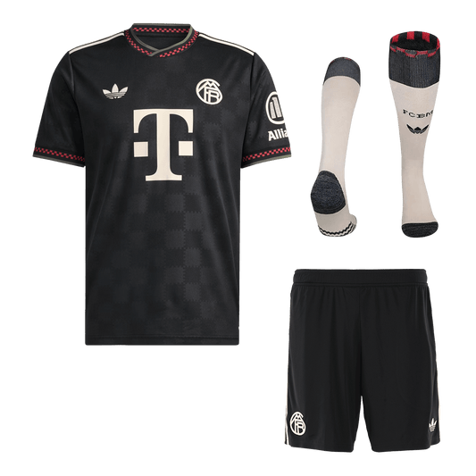 Bayern Munich Mens Third Away Soccer Full Set 2025/26 Black