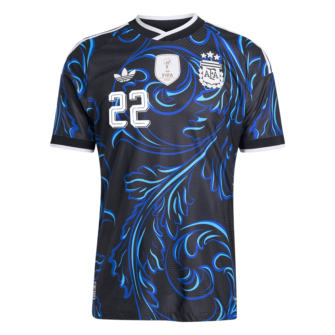 L. MARTÍNEZ #22 Argentina Mens Away Soccer Jersey World Cup 2026 Black - Player Version