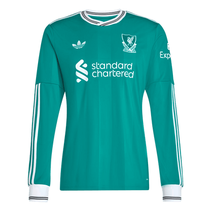 Liverpool Mens Third Away Long Sleeve Soccer Jersey 2025/26 Green
