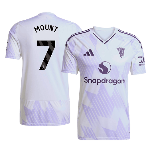 MOUNT #7 Manchester United Mens Away Soccer Jersey 2025/26 White