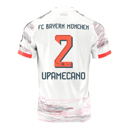 UPAMECANO #2 Bayern Munich Mens Away Soccer Jersey 2025/26 White