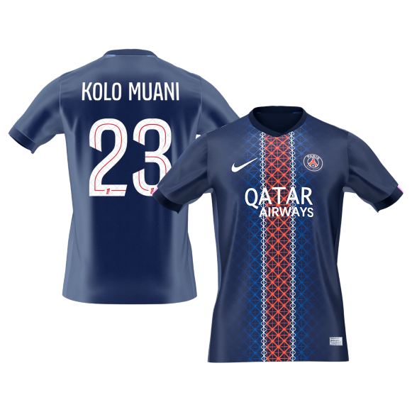 KOLO MUANI #23 PSG Mens Home Soccer Jersey 2025/26 Navy [PREMIUM]