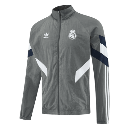 Real Madrid Mens Windbreaker Jacket 2025/26 Gray