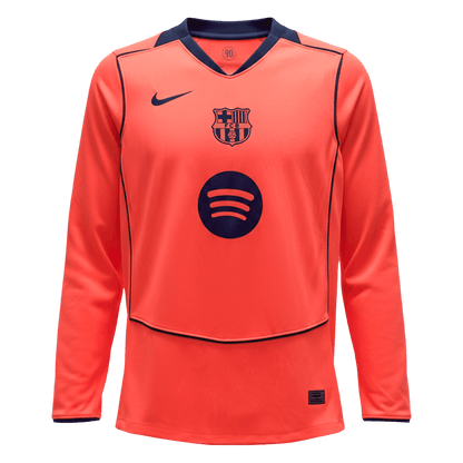 Barcelona Mens Third Away Long Sleeve Soccer Jersey 2025/26 Orange