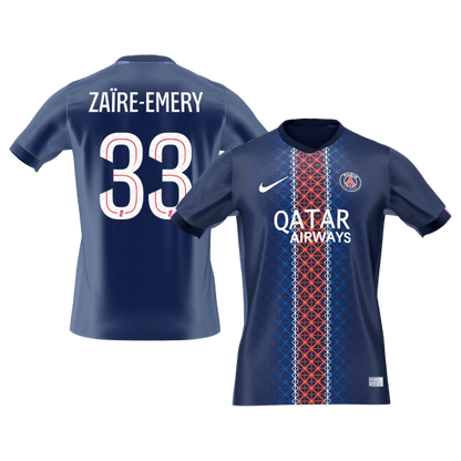 ZAïRE EMERY #33 PSG Mens Home Soccer Jersey 2025/26 Navy [PREMIUM]