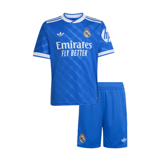 Real Madrid Kids Third Away Soccer Kit 2025/26 Blue