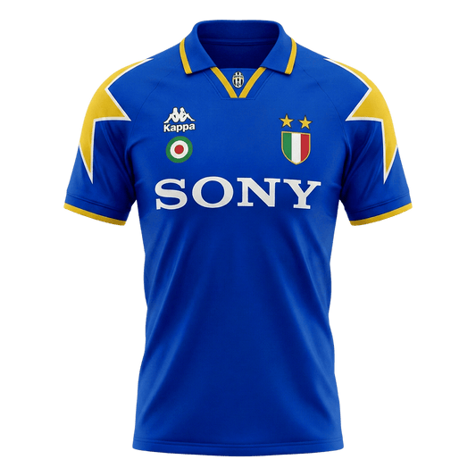 Retro Juventus Mens Away Soccer Jersey 1995/96 Blue