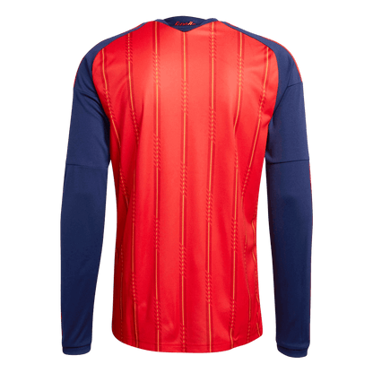Spain Mens Home Long Sleeve Soccer Jersey World Cup 2026 Red