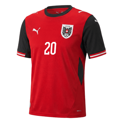 LAIMER #20 Austria Mens Home Soccer Jersey World Cup 2026 Red