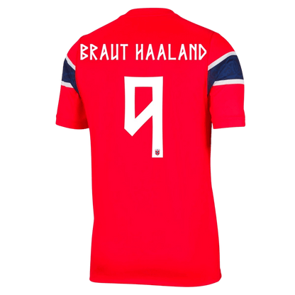 BRAUT HAALAND #9 Norway Mens Home Soccer Jersey World Cup 2026 Red