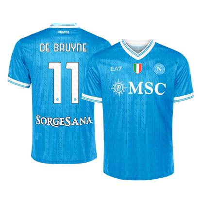 DE BRUYNE #11 Napoli Mens Home Soccer Jersey 2025/26 Blue