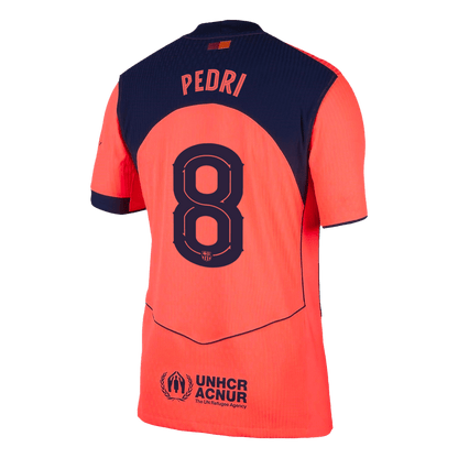 PEDRI #8 Barcelona Mens Third Away Soccer Jersey UCL 2025/26 Orange - Player Version