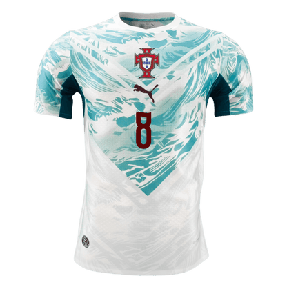 B.FERNANDES #8 Portugal Mens Away Soccer Jersey World Cup 2026 White&Green - Player Version