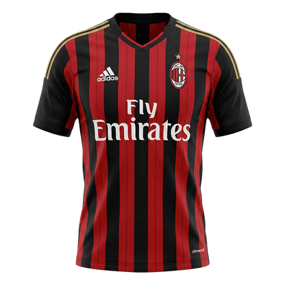 Retro AC Milan Mens Home Soccer Jersey 2013/14 Red&Black