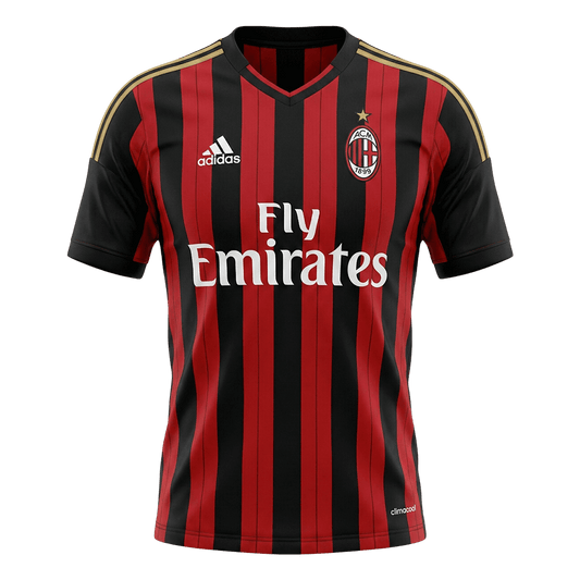 Retro AC Milan Mens Home Soccer Jersey 2013/14 Red&Black