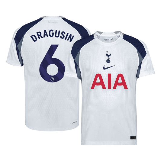 DRAGUSIN #6 Tottenham Hotspur Mens Home Soccer Jersey 2025/26 White - Player Version