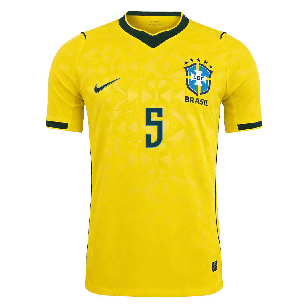 CASEMIRO #5 Brazil Mens Home Soccer Jersey World Cup 2026 Yellow - Player Version