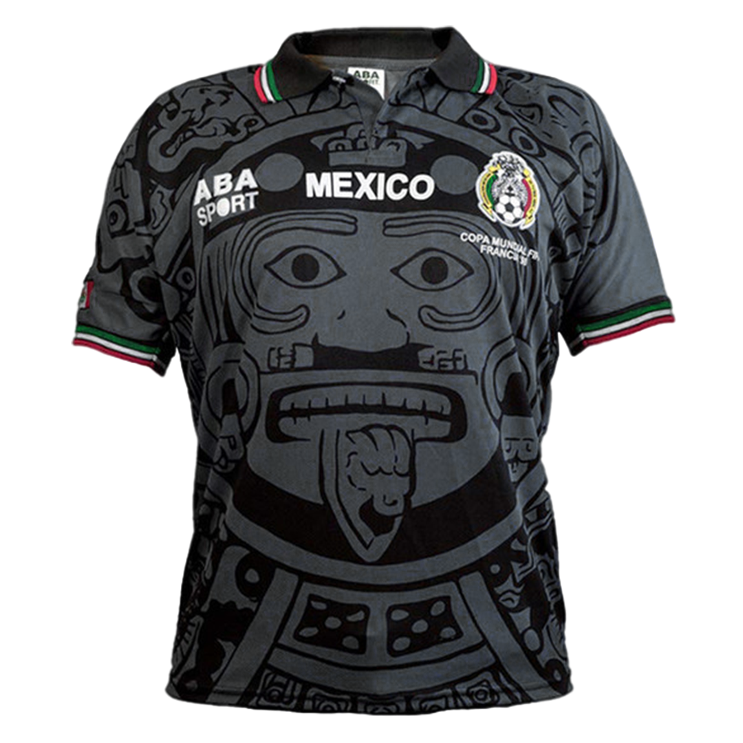 Retro Mexico Mens Soccer Jersey 1998 Black