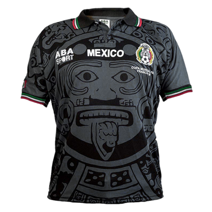 Retro Mexico Mens Soccer Jersey 1998 Black