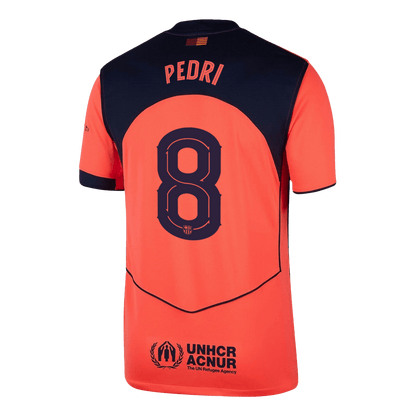 PEDRI #8 Barcelona Mens Third Away Soccer Jersey UCL 2025/26 Orange