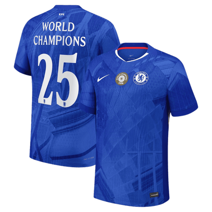 WORLD CHAMPIONS #25 Chelsea Mens Home Soccer Jersey 2025/26 Blue - Player Version