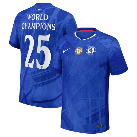 WORLD CHAMPIONS #25 Chelsea Mens Home Soccer Jersey 2025/26 Blue - Player Version