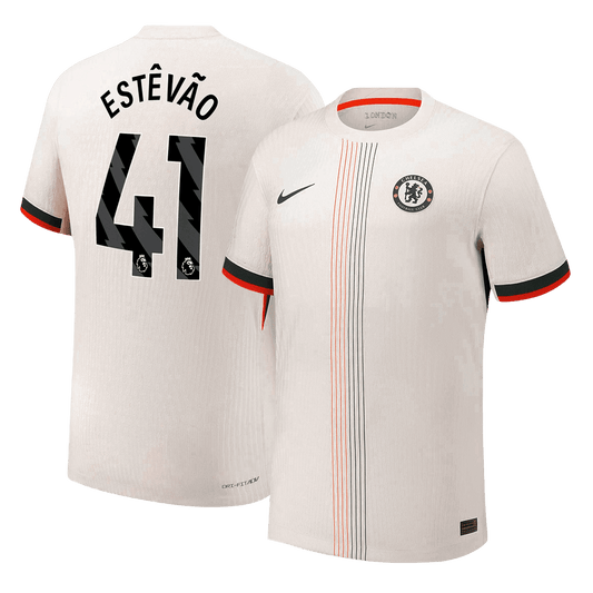 ESTÊVÃO #41 Chelsea Mens Away Soccer Jersey 2025/26 White - Player Version