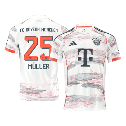 MÜLLER #25 Bayern Munich Mens Away Soccer Jersey 2025/26 White