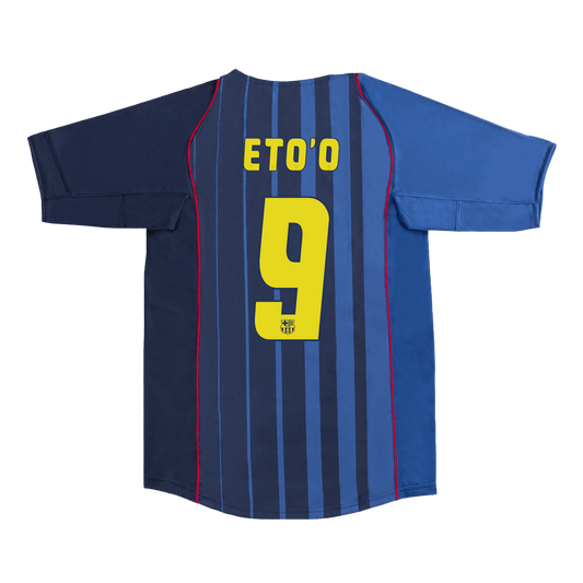 Retro ETO'O #9 Barcelona Mens Away Soccer Jersey 2004/05 Blue