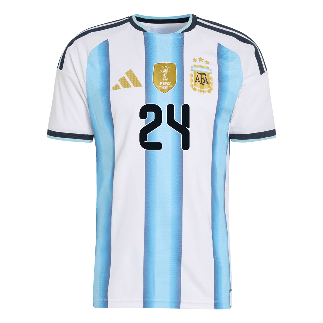 E. FERNÁNDEZ #24 Argentina Mens Home Soccer Jersey World Cup 2026 Blue&White - Player Version