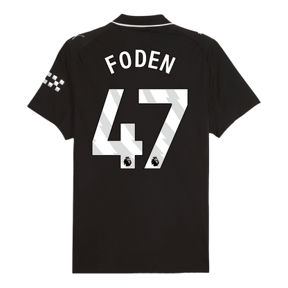 FODEN #47 Manchester City Mens Away Soccer Jersey 2025/26 Black - Player Version