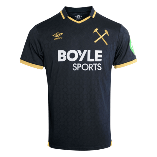 West Ham United Mens Third Away Soccer Jersey 2025/26 Black