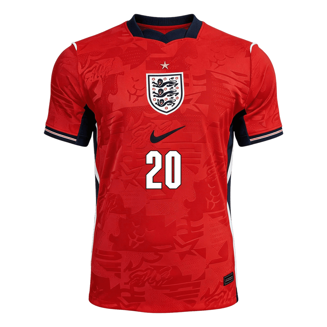PALMER #20 England Mens Away Soccer Jersey World Cup 2026 Red