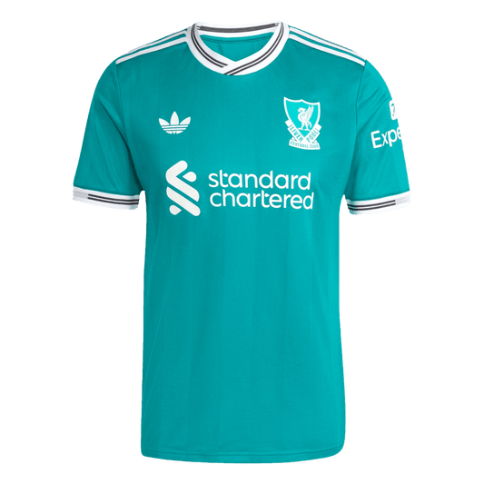 Liverpool Mens Third Away Soccer Jersey 2025/26 Green - Player Version