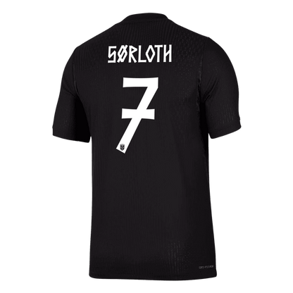 SØRLOTH #7 Norway Mens Away Soccer Jersey World Cup 2026 Black - Player Version