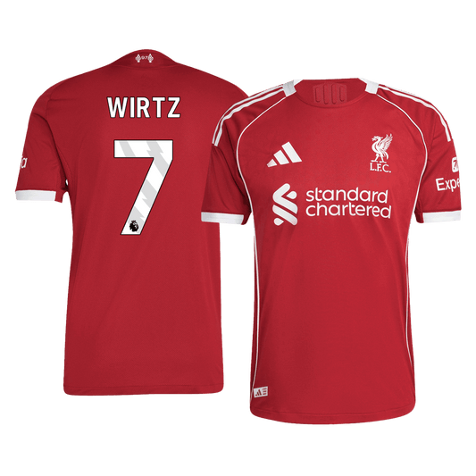 WIRTZ #7 Liverpool Mens Home Soccer Jersey 2025/26 Red - Player Version