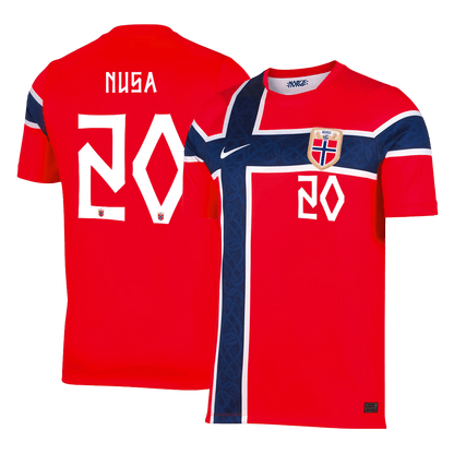 NUSA #20 Norway Mens Home Soccer Jersey World Cup 2026 Red
