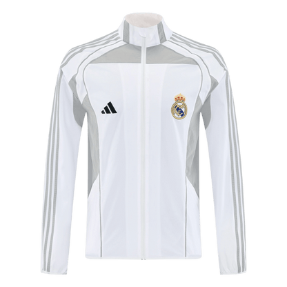 Real Madrid Mens Windbreaker Jacket 2025/26 White