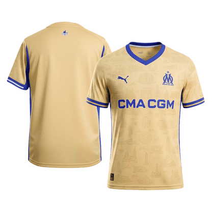 Marseille Mens Fourth Away Soccer Jersey 2025/26 Yellow