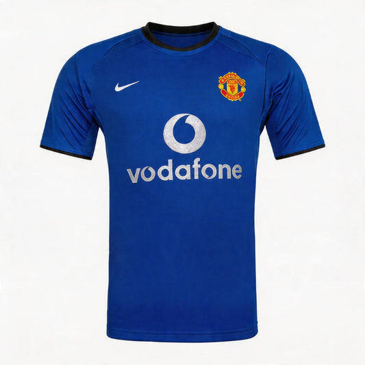Retro Manchester United Mens Third Soccer Jersey 2002/03 Blue