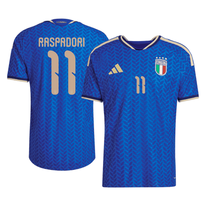 RASPADORI #11 Italy Mens Home Soccer Jersey World Cup 2026 Blue - Player Version