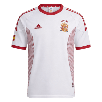 Retro Spain Mens Away Soccer Jersey World Cup 2002 White