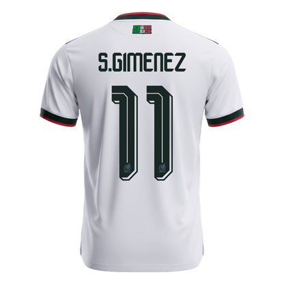 S.GIMENEZ #11 Mexico Mens Away Soccer Jersey World Cup 2026 White