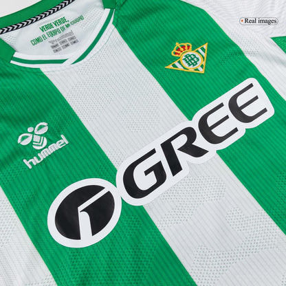Real Betis Mens Home Long Sleeve Soccer Jersey 2025/26 Green&White