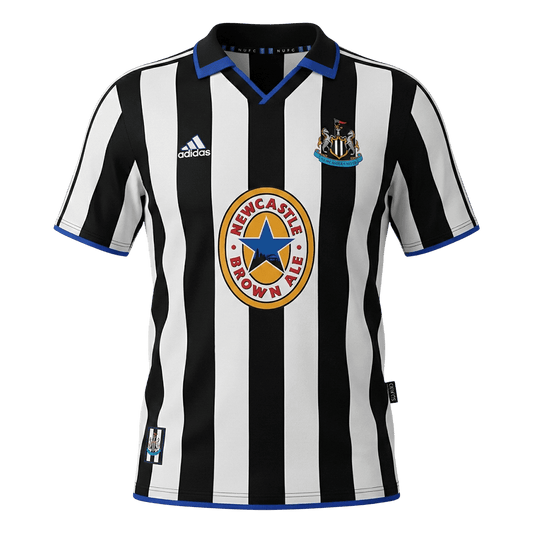 Retro Newcastle United Mens Home Soccer Jersey 1999/00 Black&White