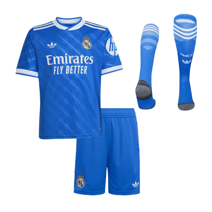 Real Madrid Kids Third Away Soccer Full Set 2025/26 Blue