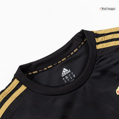Retro Real Madrid Mens Away Long Sleeve Soccer Jersey 2011/12 Black