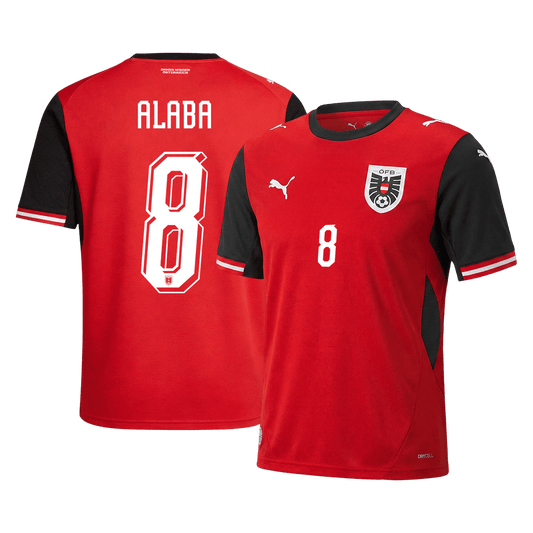ALABA #8 Austria Mens Home Soccer Jersey World Cup 2026 Red