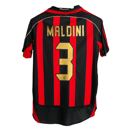 Retro MALDINI #3 AC Milan Mens Home Soccer Jersey 2006/07 Red&Black
