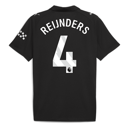 REIJNDERS #4 Manchester City Mens Away Soccer Jersey 2025/26 Black